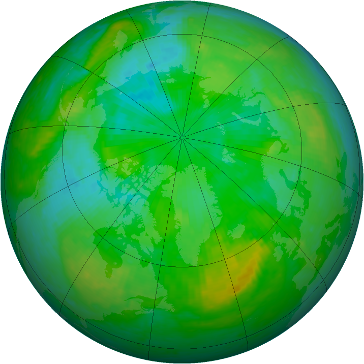 Arctic ozone map for 25 July 1994